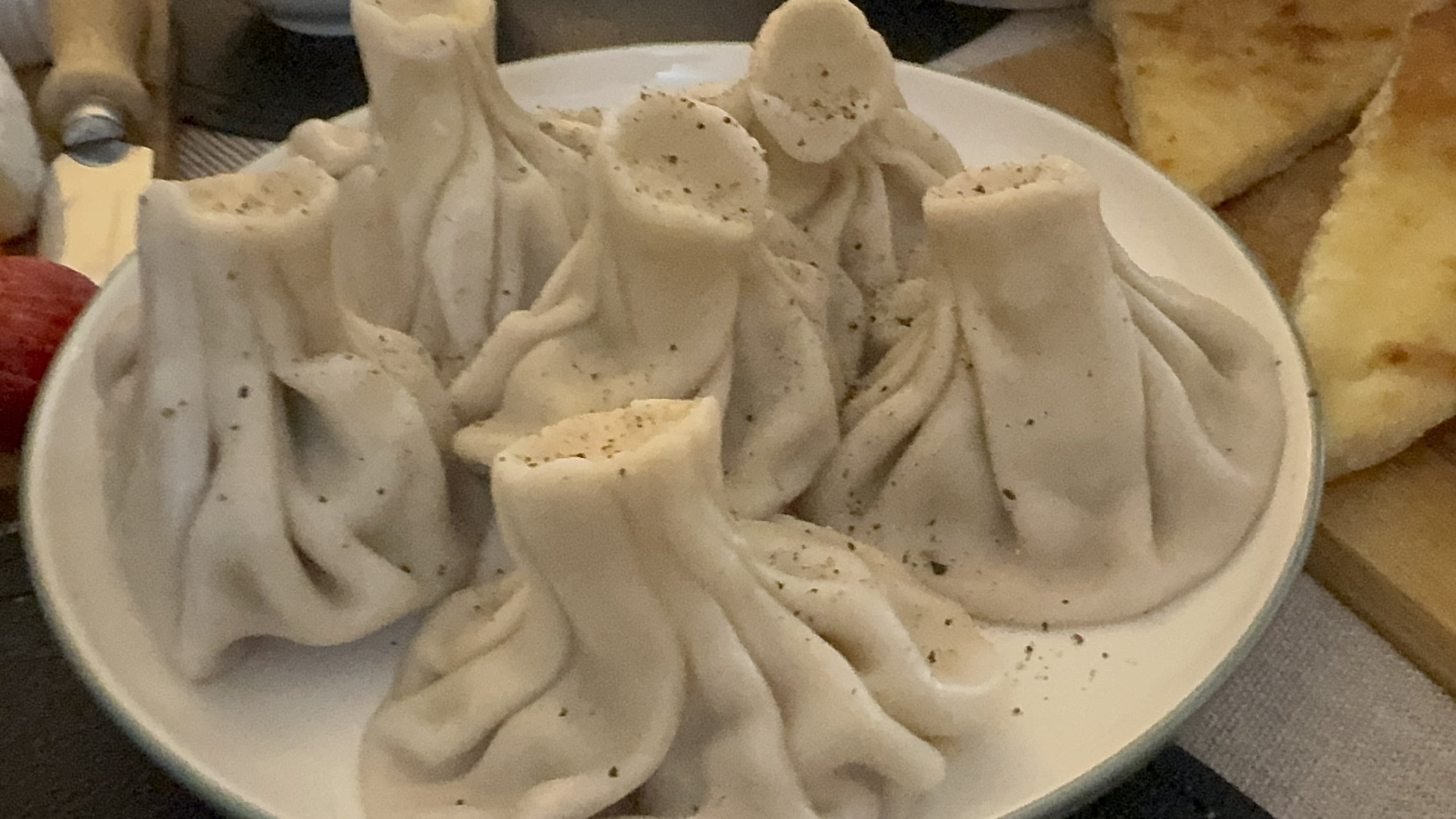 Irma’s khinkali , a Georgian dumpling with meat and broth inside